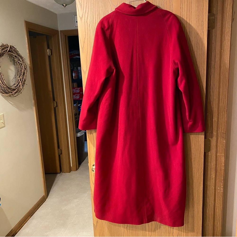 Pendleton Coat Women’s 18 Red Cashmere Blend Overcoat Single Breasted Button Dn. - Picture 2 of 10